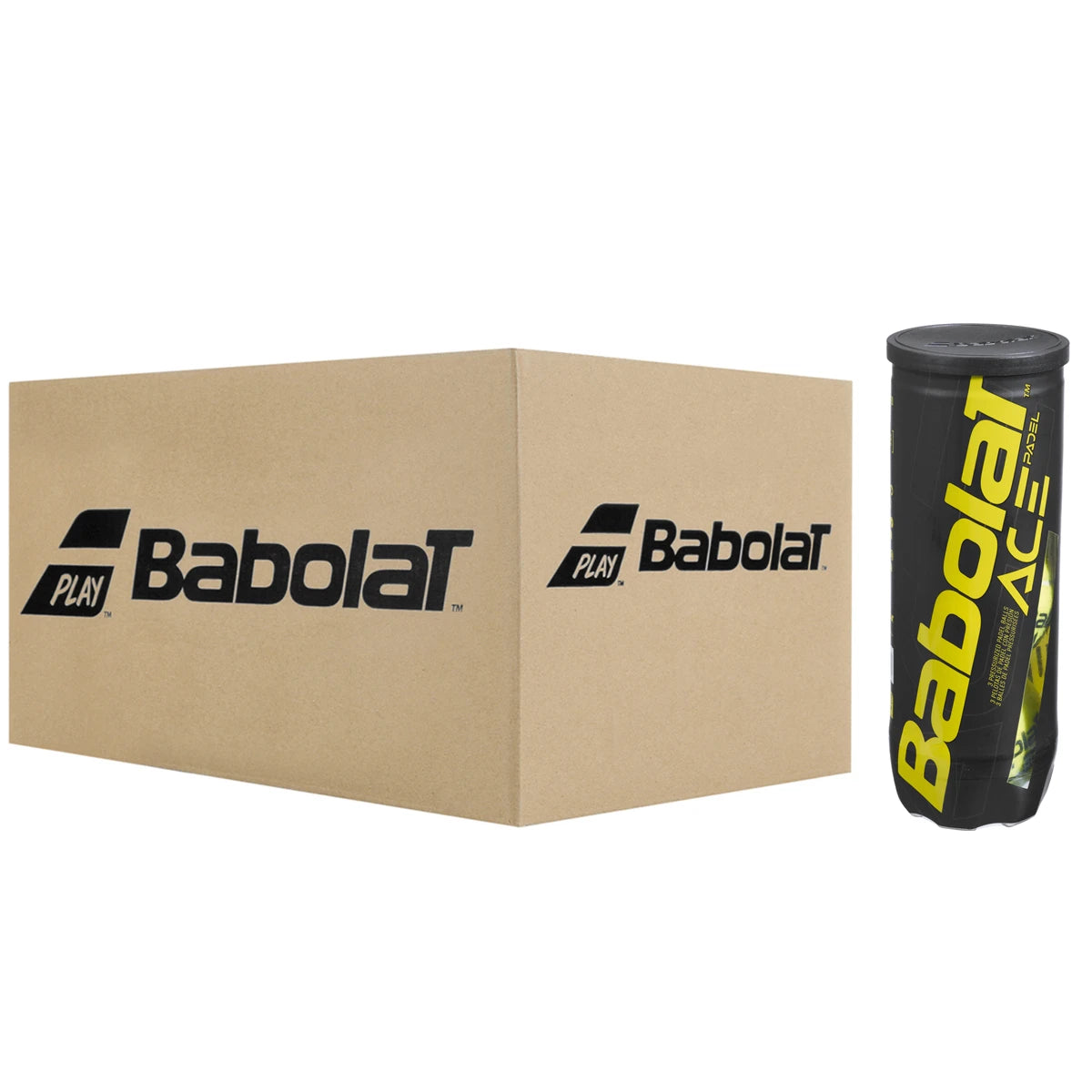 CAJA DE 24 TUBOS DE 3 PELOTAS DE PÁDEL BABOLAT PADEL ACE