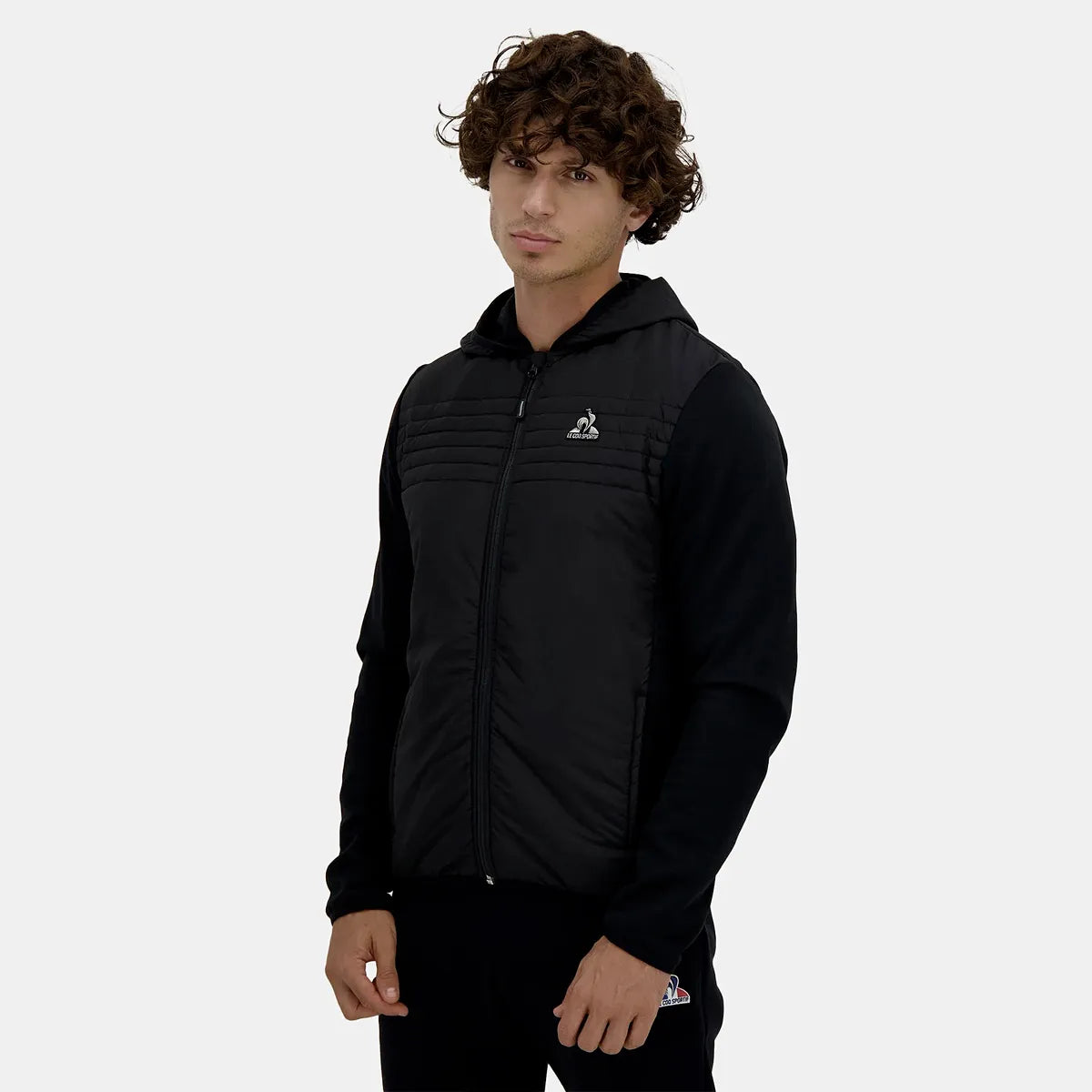 CHAQUETA LE COQ SPORTIF HÍBRIDA CON CAPUCHA
