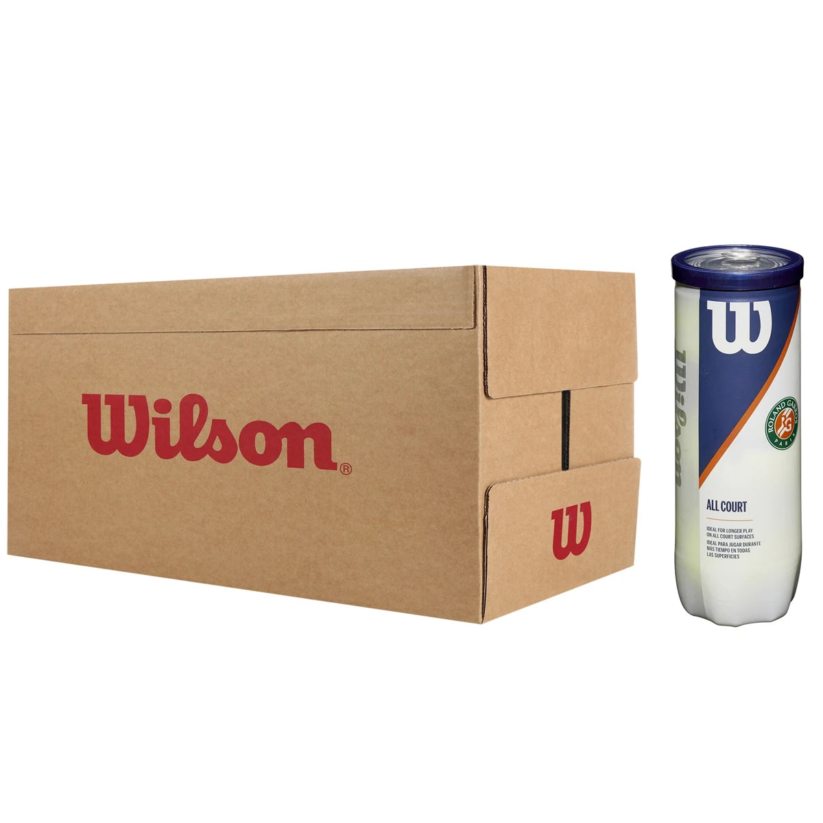CAJA DE 24 TUBOS DE 3 PELOTAS WILSON ROLAND GARROS ALL COURT