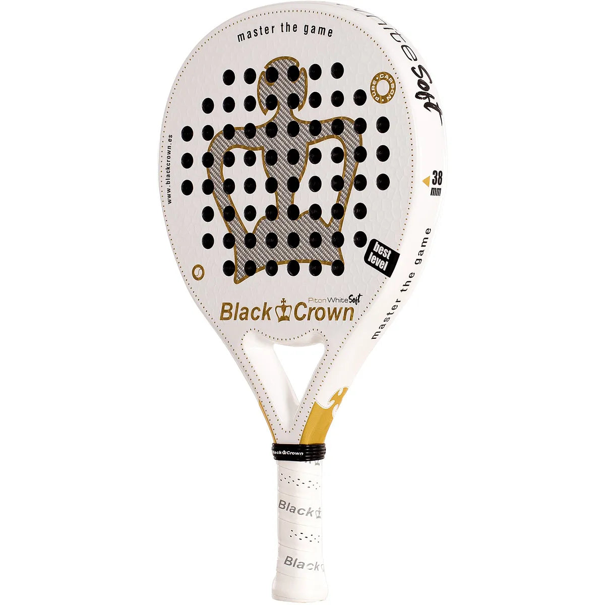RAQUETA DE PÁDEL BLACK CROWN PITON WHITE SOFT