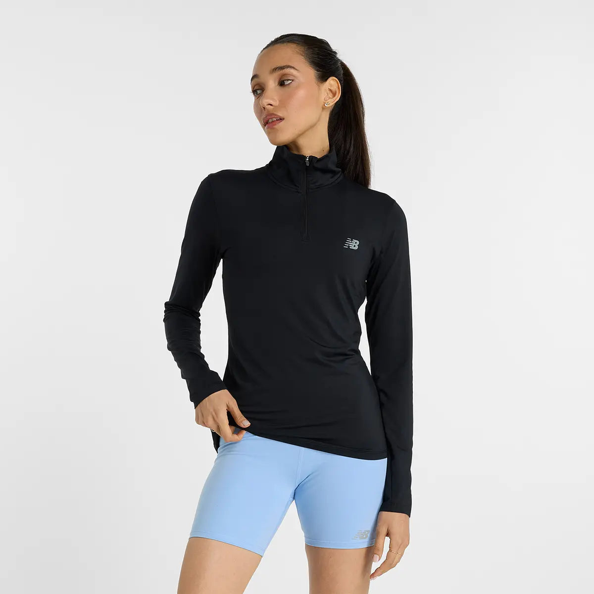 CAMISETA NEW BALANCE MUJER DEPORTIVA DE CUARTO DE CREMALLERA