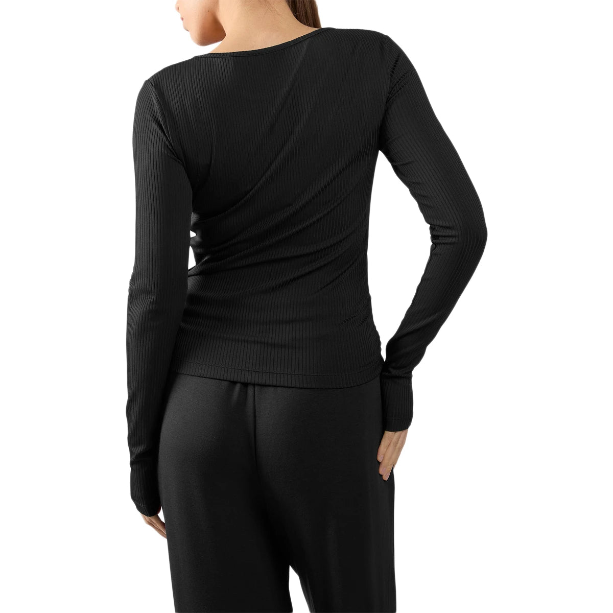Camiseta de Manga Larga Reebok Mujer Rib Ruched Long Sleeve Top