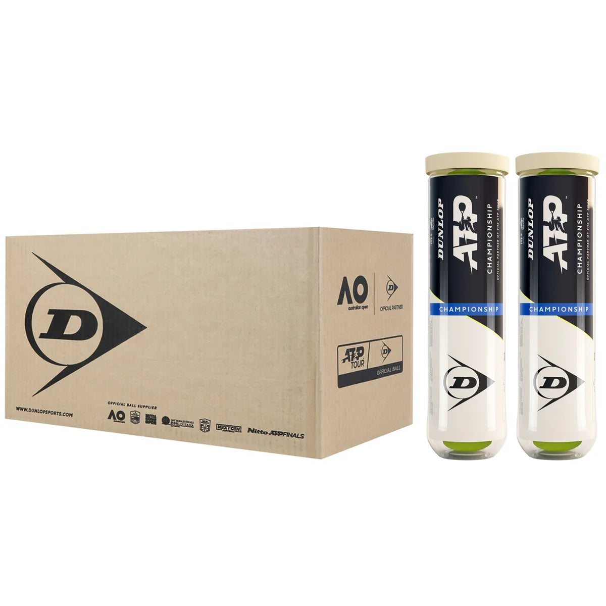 CAJA DE 9 BIPACKS DE 4 PELOTAS DUNLOP ATP CHAMPIONSHIP
