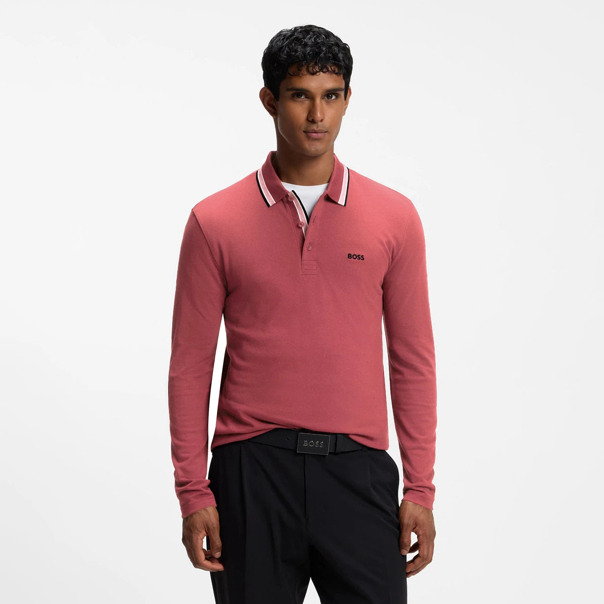 POLO BOSS MANGA LARGA PLISY