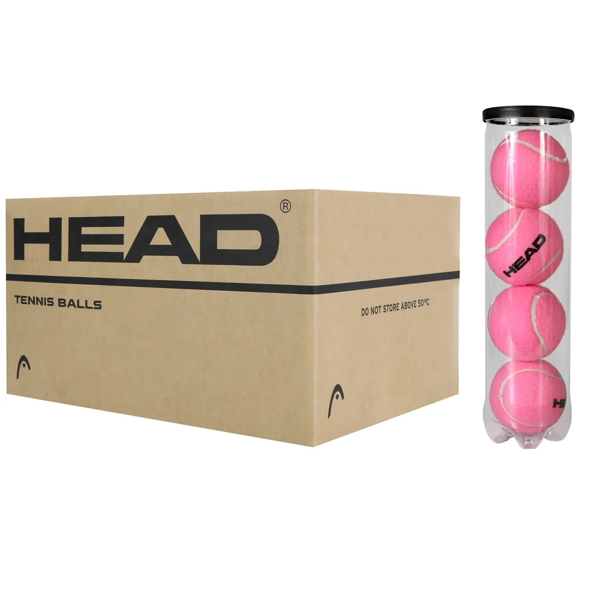 CAJA DE 18 TUBOS DE 4 PELOTAS HEAD CHAMPIONSHIP ROSA