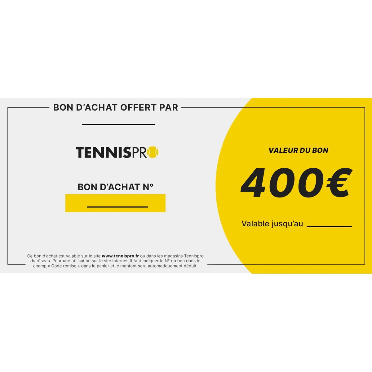 Vale de compra Tennispro 400€