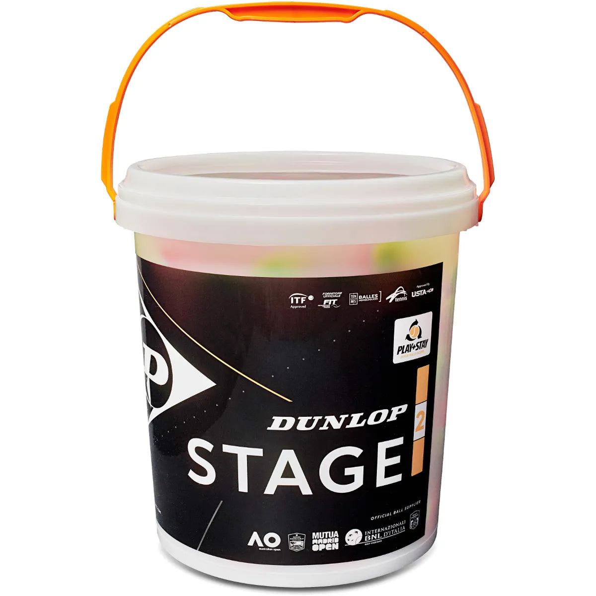 BARRIL DE 60 PELOTAS DUNLOP STAGE 2 NARANJAS