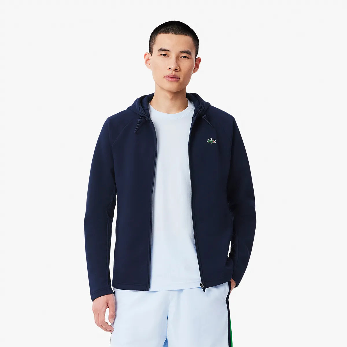 SUDADERA LACOSTE CORE PERRFORMANCE CON CAPUCHA FZ MESH