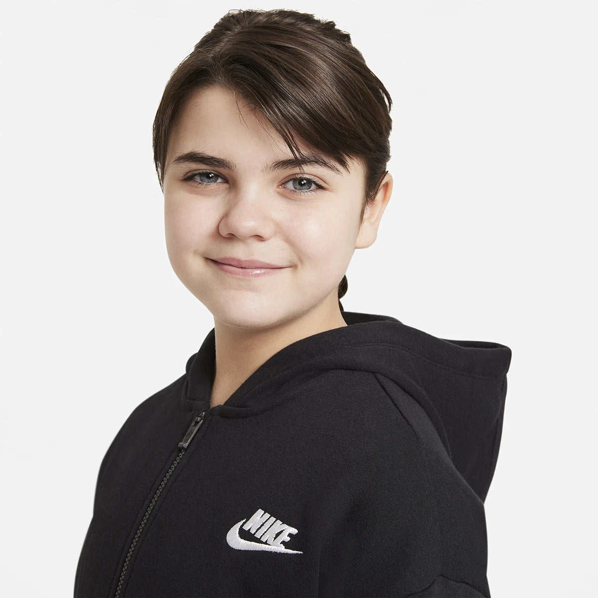 SUDADERA NIKE JUNIOR CHICA SPORTSWEAR CLUB FLEECE CREMALLERA COMPLETA CON CAPUCHA