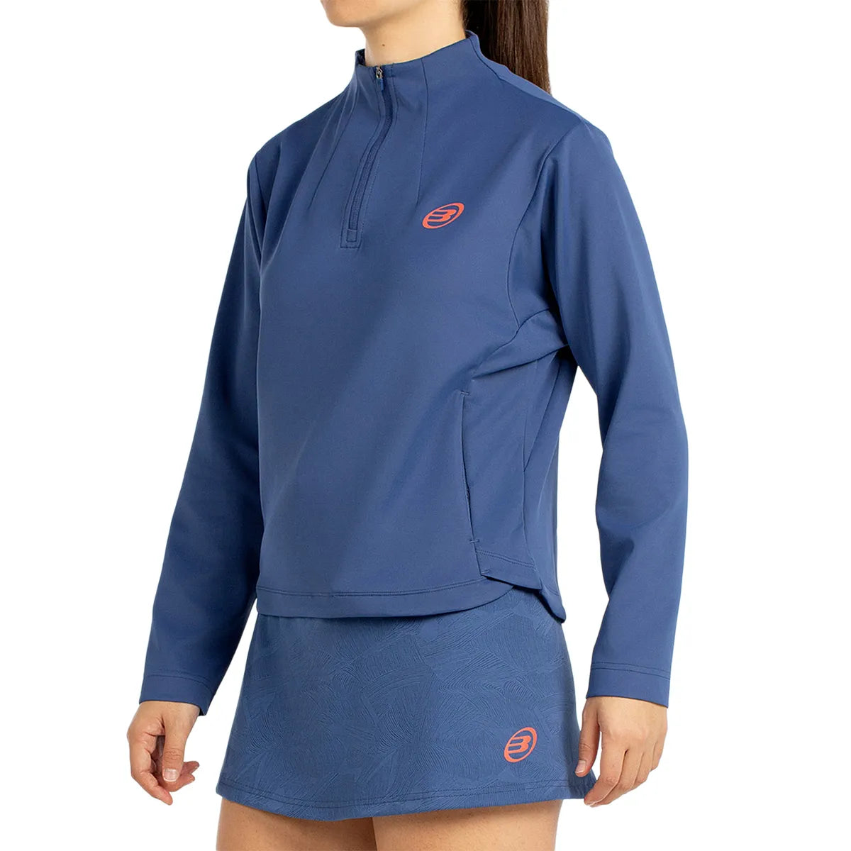 SUDADERA BULLPADEL MUJER PURECOLOR CULLE 1/2 CREMALLERA