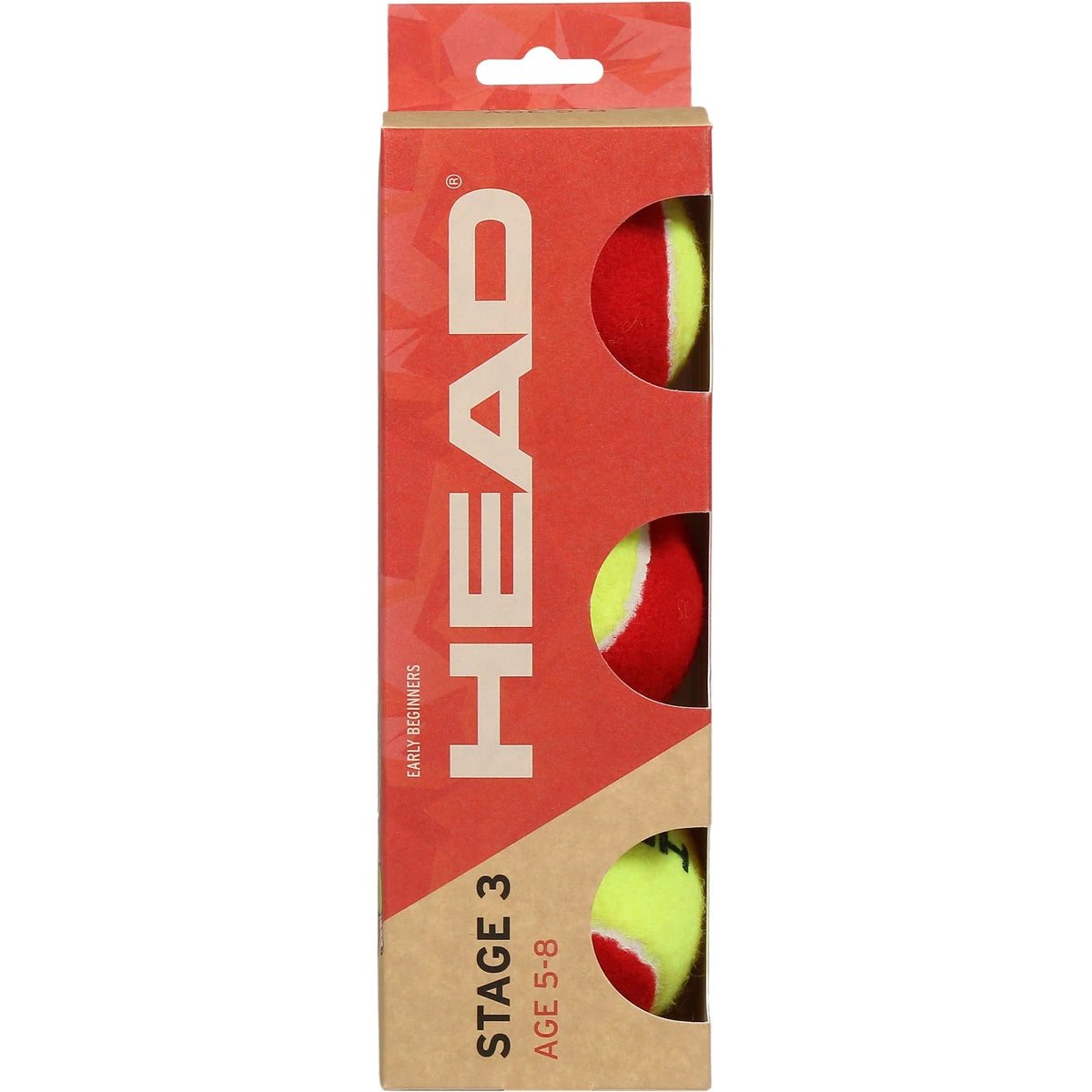 TUBO DE 3 PELOTAS HEAD TIP ROJA