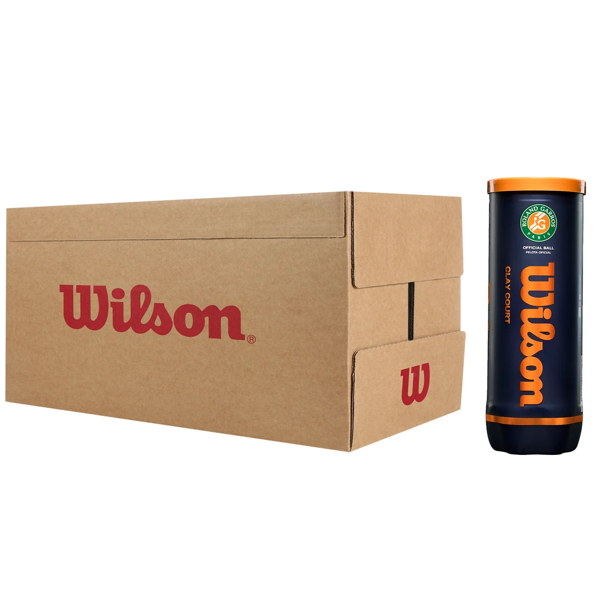 CAJA DE 24 TUBOS DE 3 PELOTAS WILSON ROLAND GARROS OFFICIAL CLAY