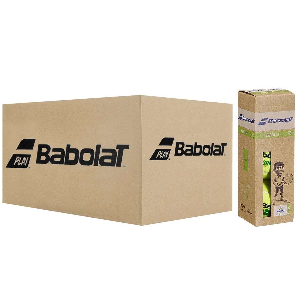CAJAS DE 24 TUBOS DE 3 PELOTAS BABOLAT GREEN