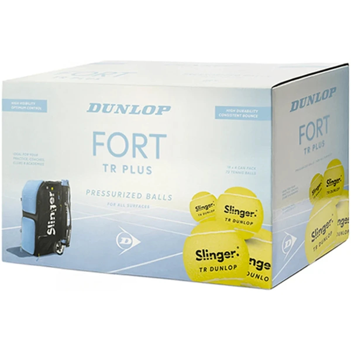 1 CAJA DE 72 PELOTAS SLINGER - DUNLOP FORT TR PLUS
