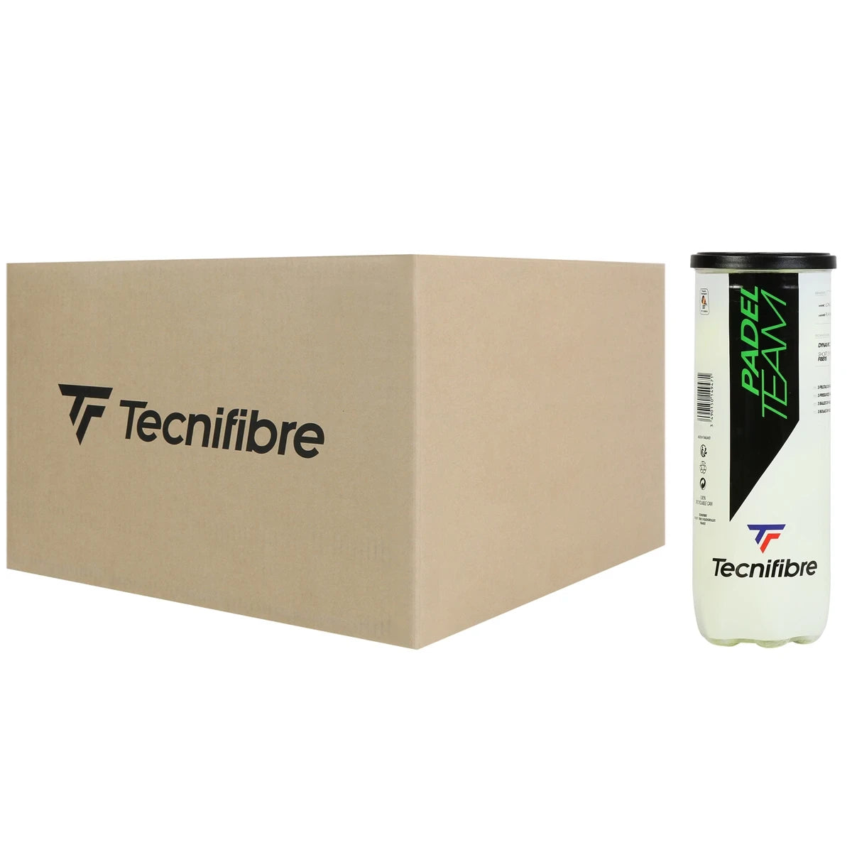 CAJA DE 24 TUBOS DE 3 PELOTAS DE PÁDEL TECNIFIBRE TEAM