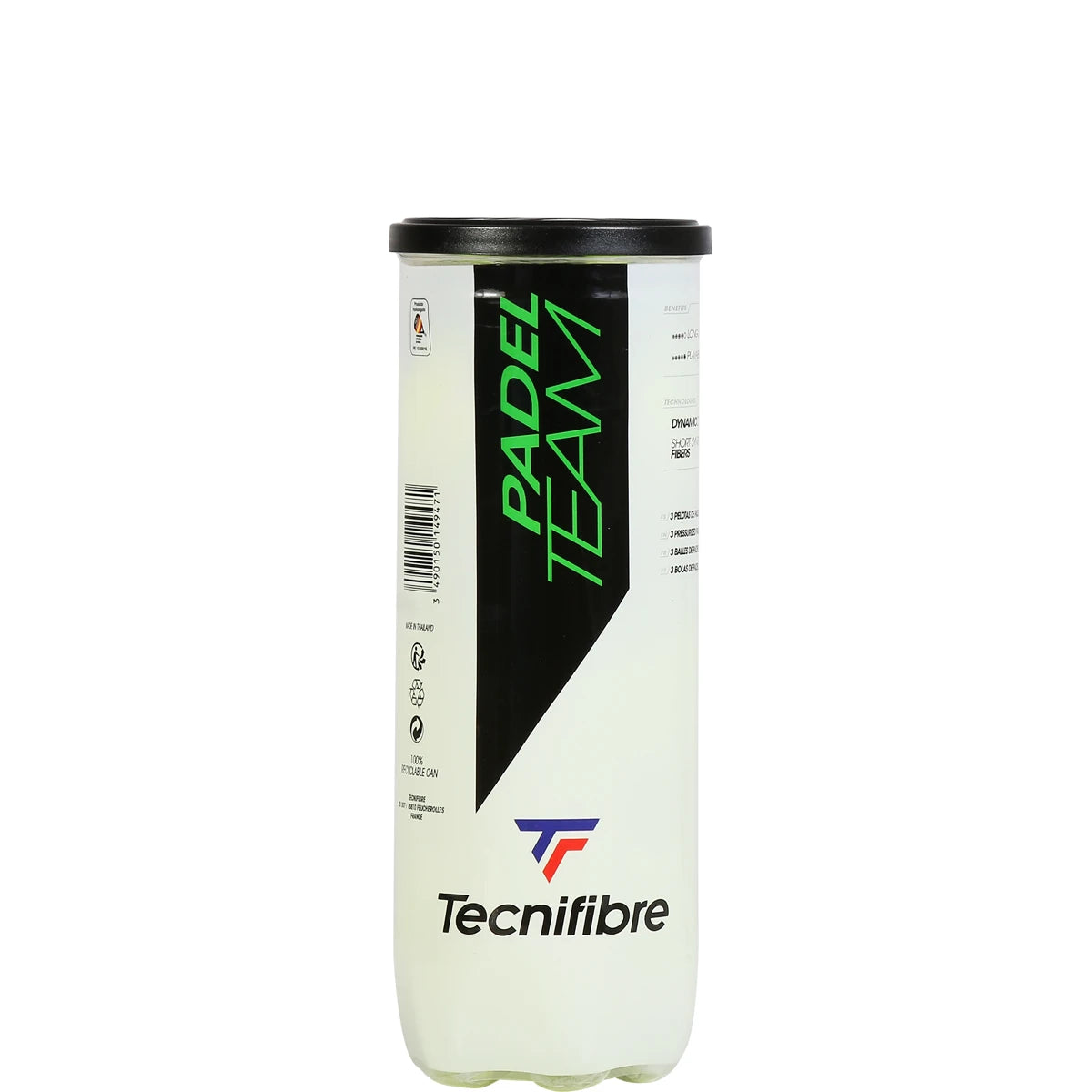 TUBO DE 3 PELOTAS DE PÁDEL TECNIFIBRE TEAM