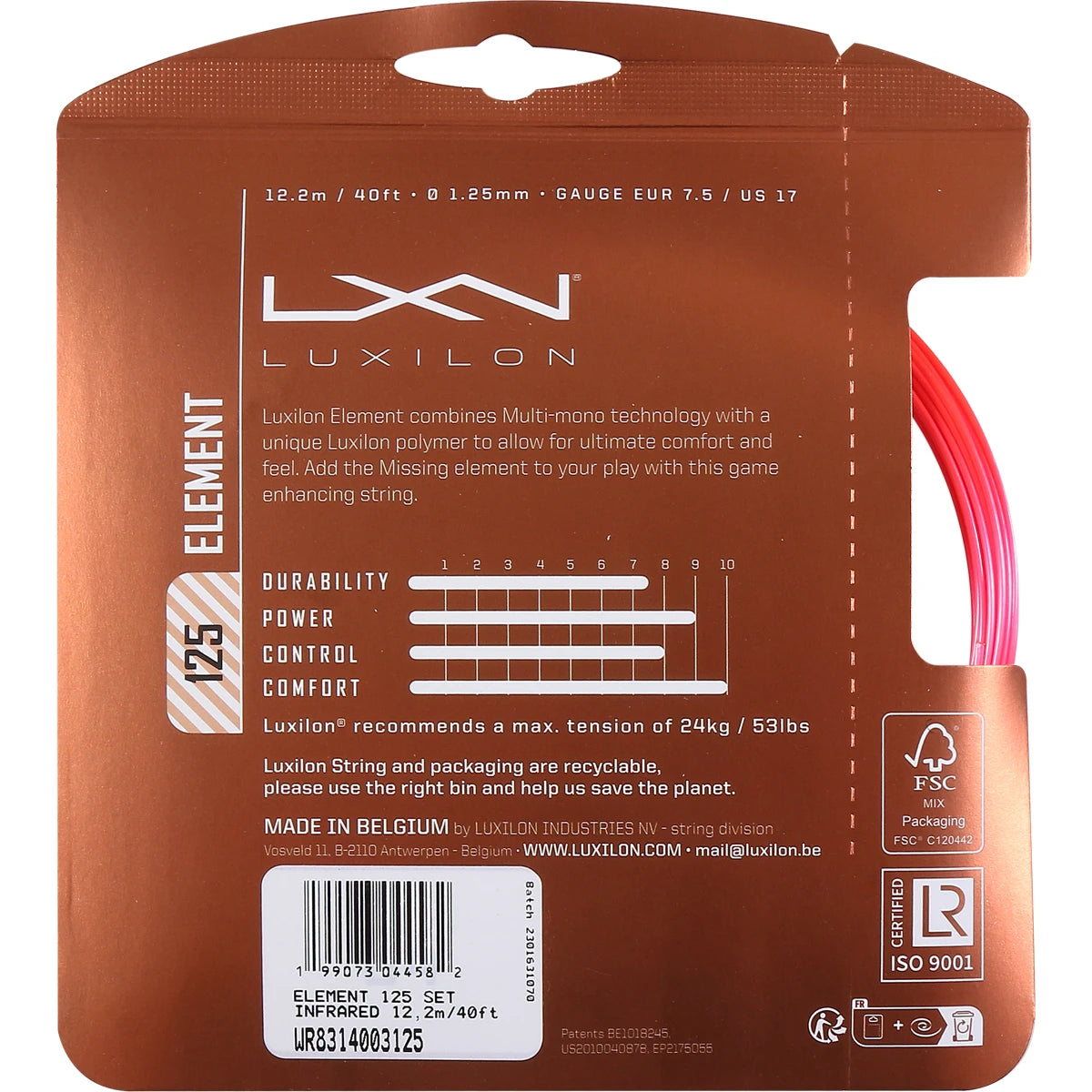 Cordaje Luxilon Element (12 Metros)