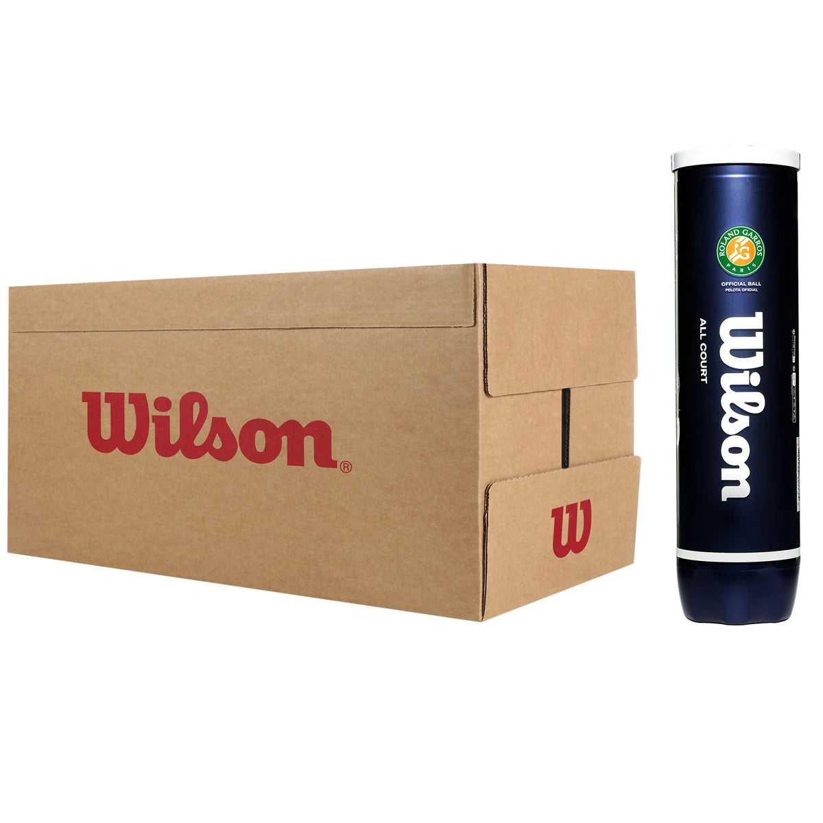 CAJA DE 18 TUBOS DE 4 PELOTAS WILSON ROLAND GARROS ALL COURT