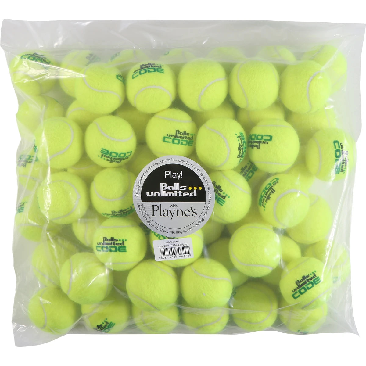 BOLSA DE 60 PELOTAS CÓDIGO VERDE SIN PRESIÓN UNLIMITED