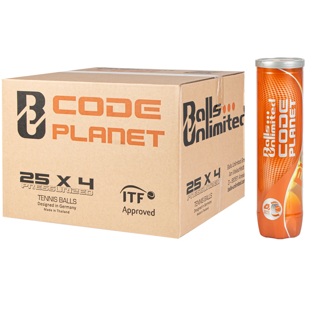 CAJA DE 25 TUBOS DE 4 PELOTAS UNLIMITED CODE PLANET