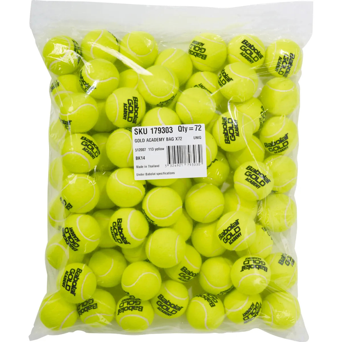 RECARGA 72 PELOTAS BABOLAT GOLD ACADEMY