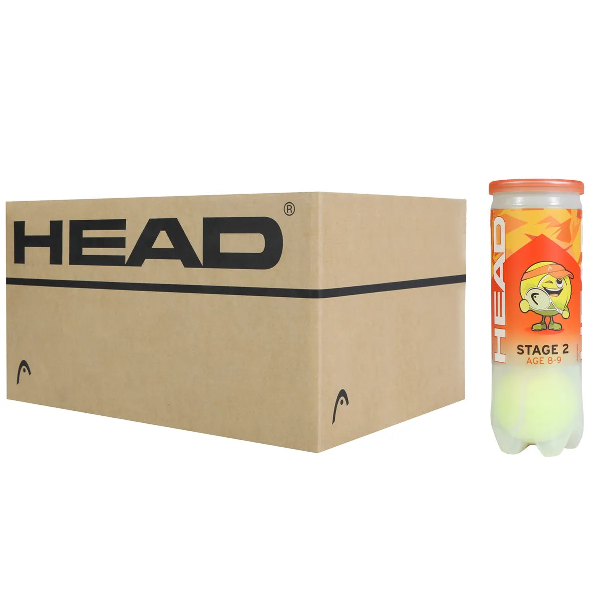 CAJA DE 24 TUBOS DE 3 PELOTAS HEAD TIP NARANJA