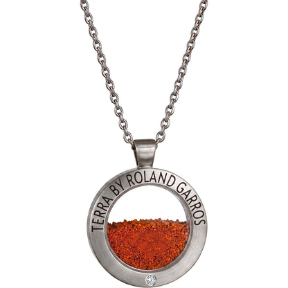 COLLAR Y MEDALLA TERRA ACCESS ACERO MATE 1 PIEDRA MODELO PEQUEÑO