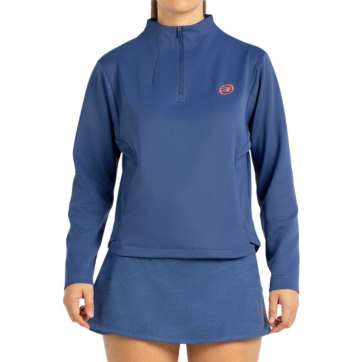 SUDADERA BULLPADEL MUJER PURECOLOR CULLE 1/2 CREMALLERA