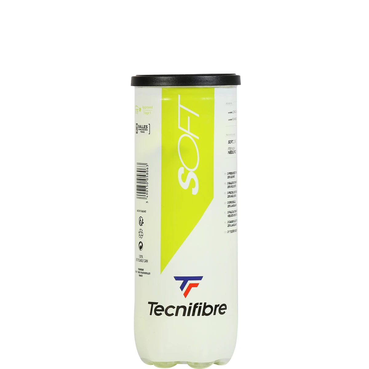 TUBO DE 3 PELOTAS TECNIFIBRE SOFT