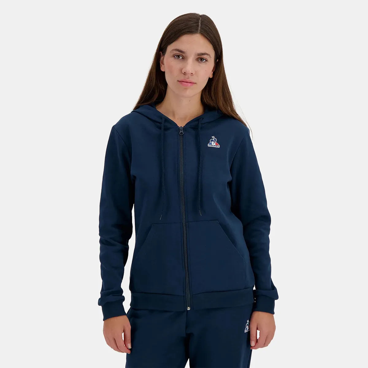 SUDADERA LE COQ SPORTIF MUJER ESSENTIEL FZ CON CAPUCHA