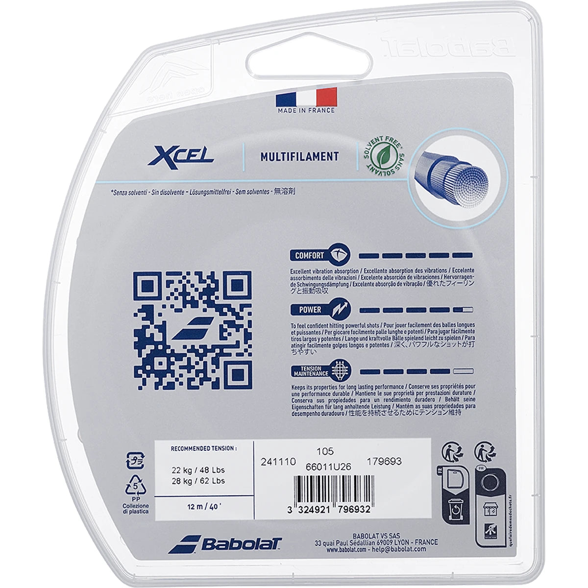 CORDAJE BABOLAT XCEL (12 METROS)