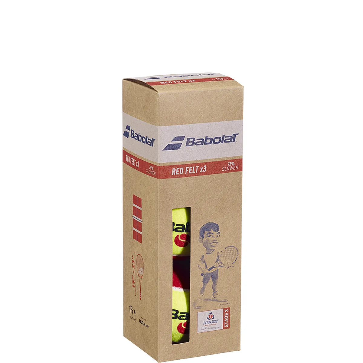 TUBO DE 3 PELOTAS BABOLAT RED FELT