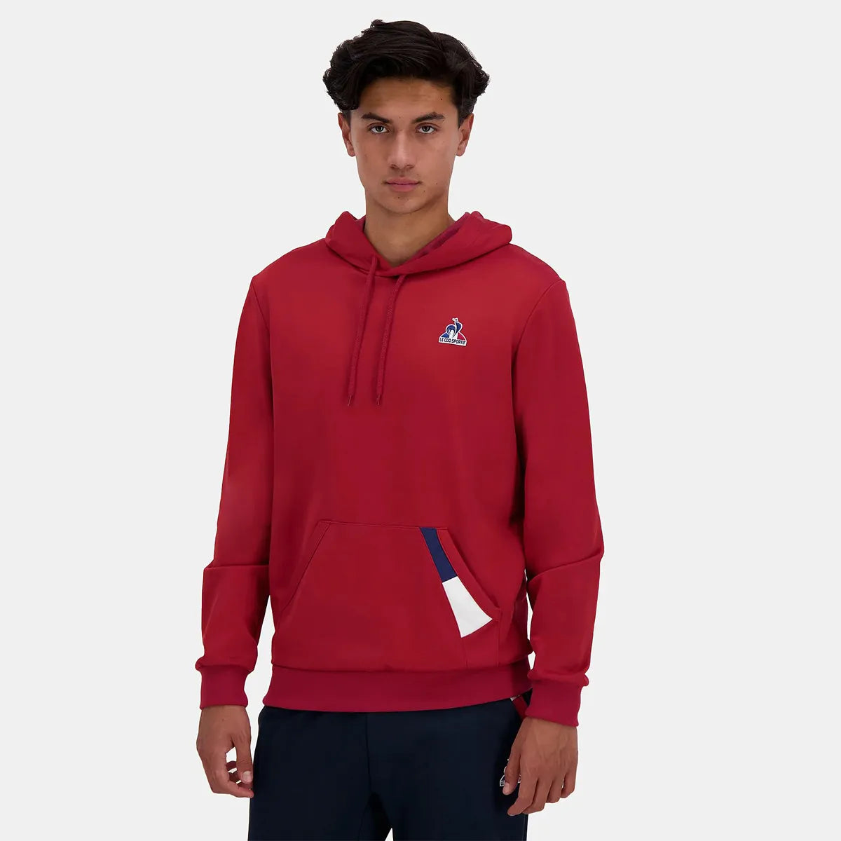 SUDADERA LE COQ SPORTIF TRICOLOR CON CAPUCHA