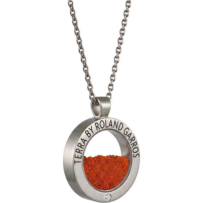COLLAR Y MEDALLA TERRA ACCESS ACERO MATE 1 PIEDRA MODELO PEQUEÑO