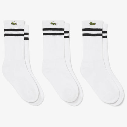 3 PARES DE CALCETINES LACOSTE JUNIOR CORE PERFORMANCE