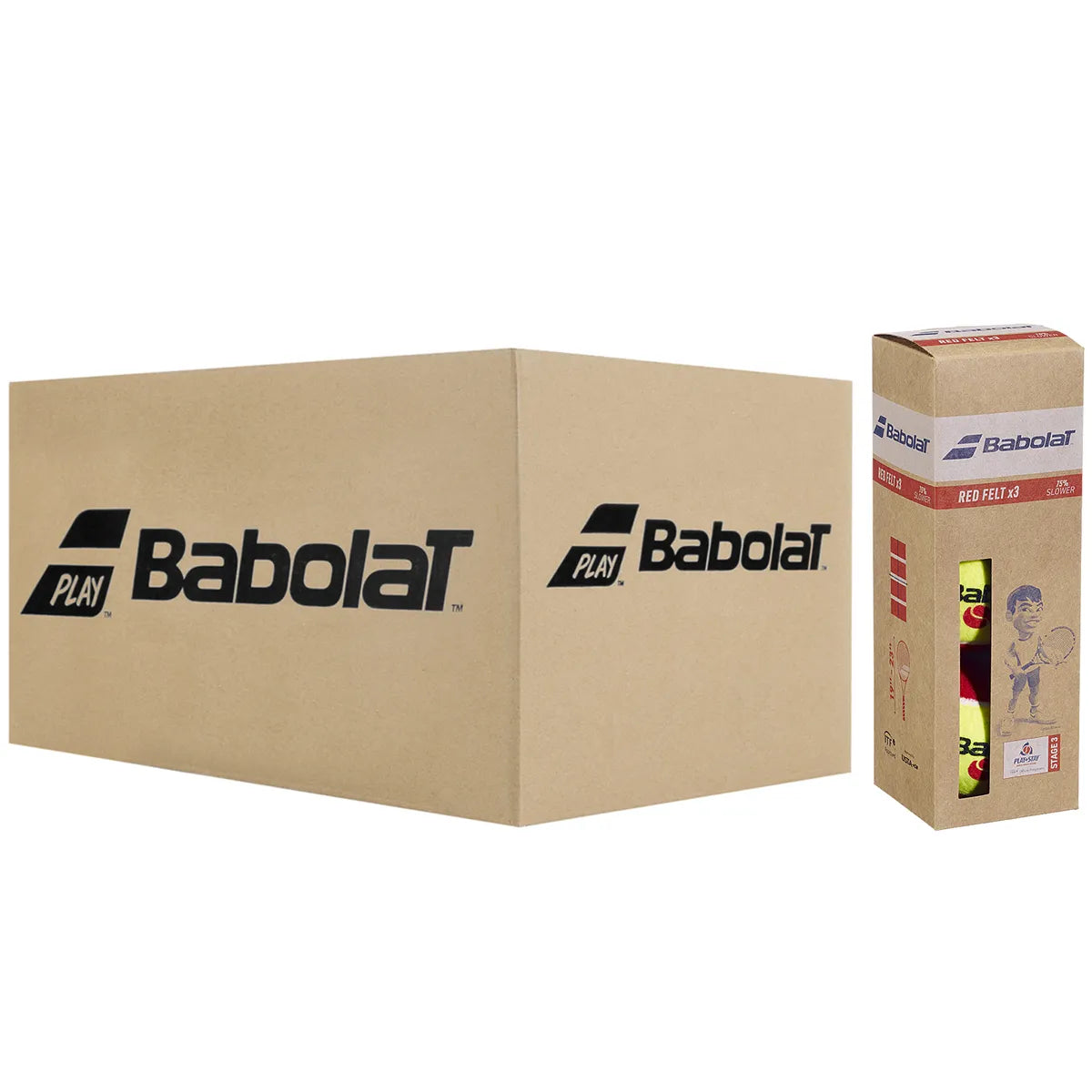 CAJA DE 24 TUBOS DE 3 PELOTAS BABOLAT RED FELT