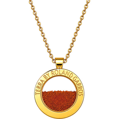 COLLAR Y MEDALLA TERRA ACCESS ACERO DORADO BRILLANTE SIN PIEDRA MODELO PEQUEÑO