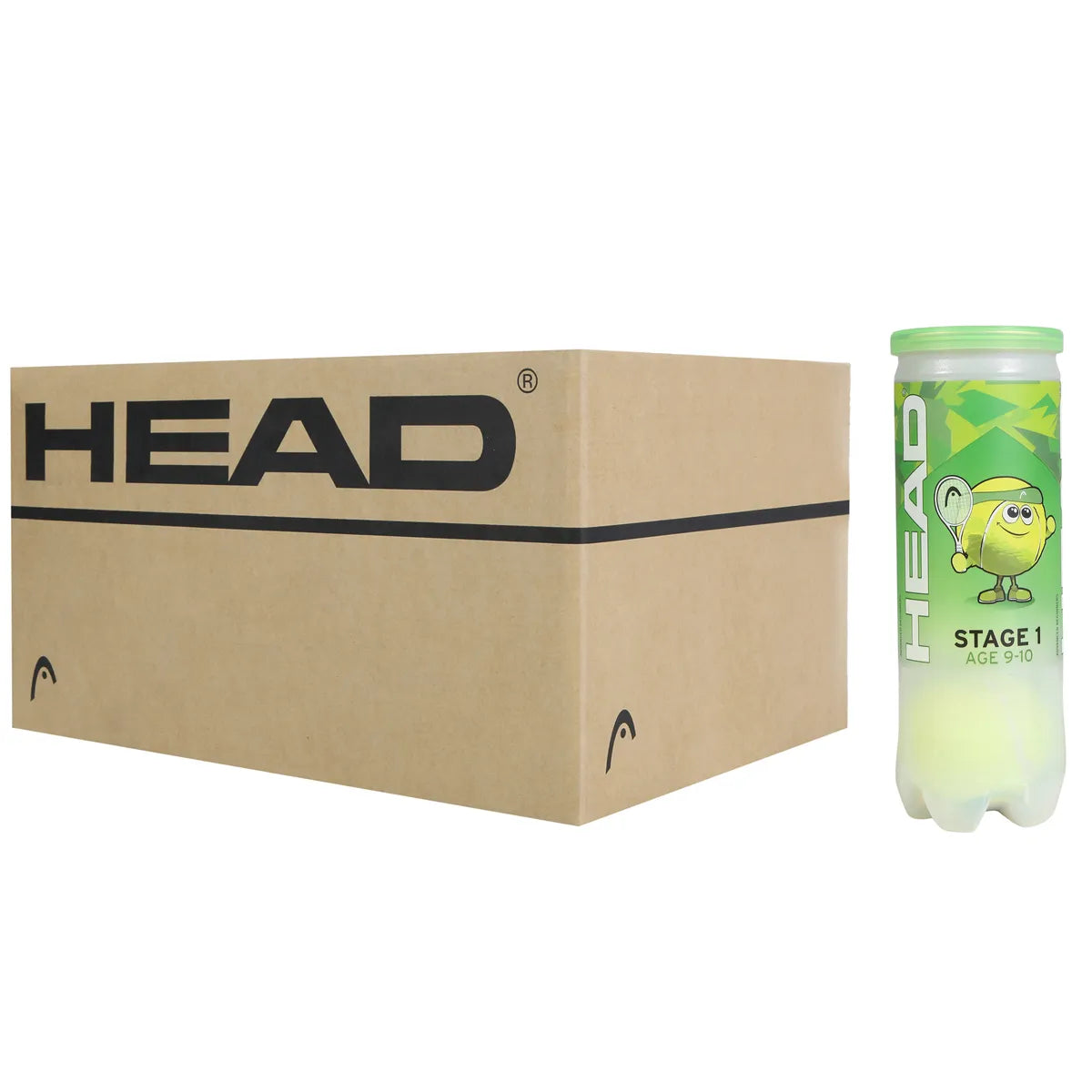 CAJA DE 24 TUBOS DE 3 PELOTAS HEAD TIP VERDE