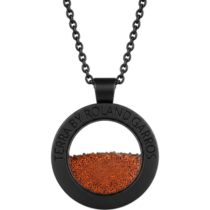 COLLAR Y MEDALLA TERRA ACCESS ACERO NEGRO MATE SIN PIEDRA MODELO GRANDE