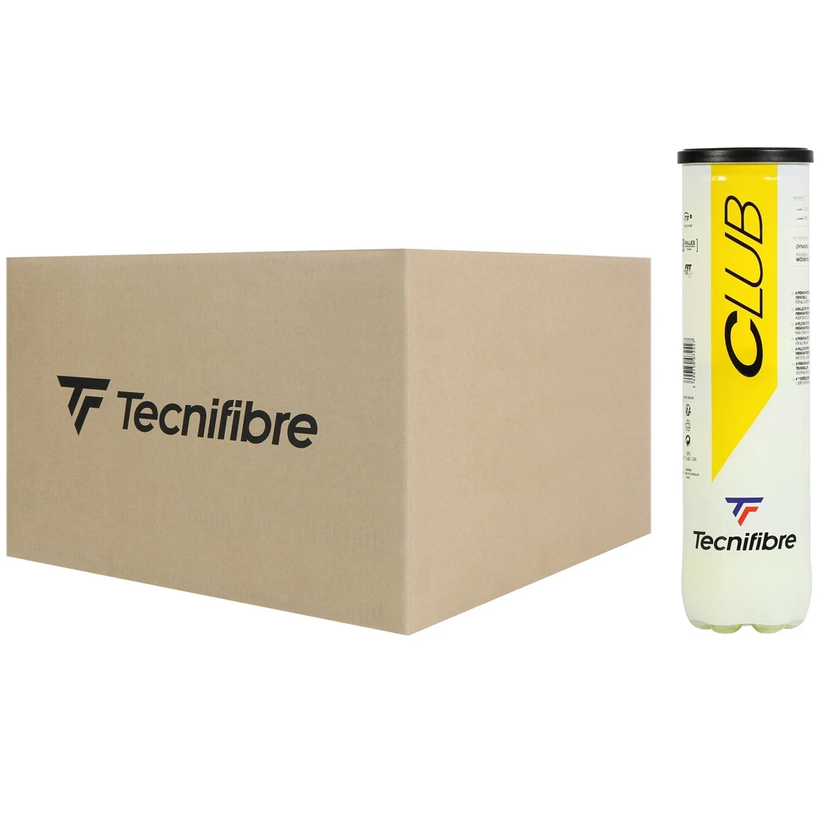 CAJA DE 36 TUBOS DE 4 PELOTAS TECNIFIBRE CLUB