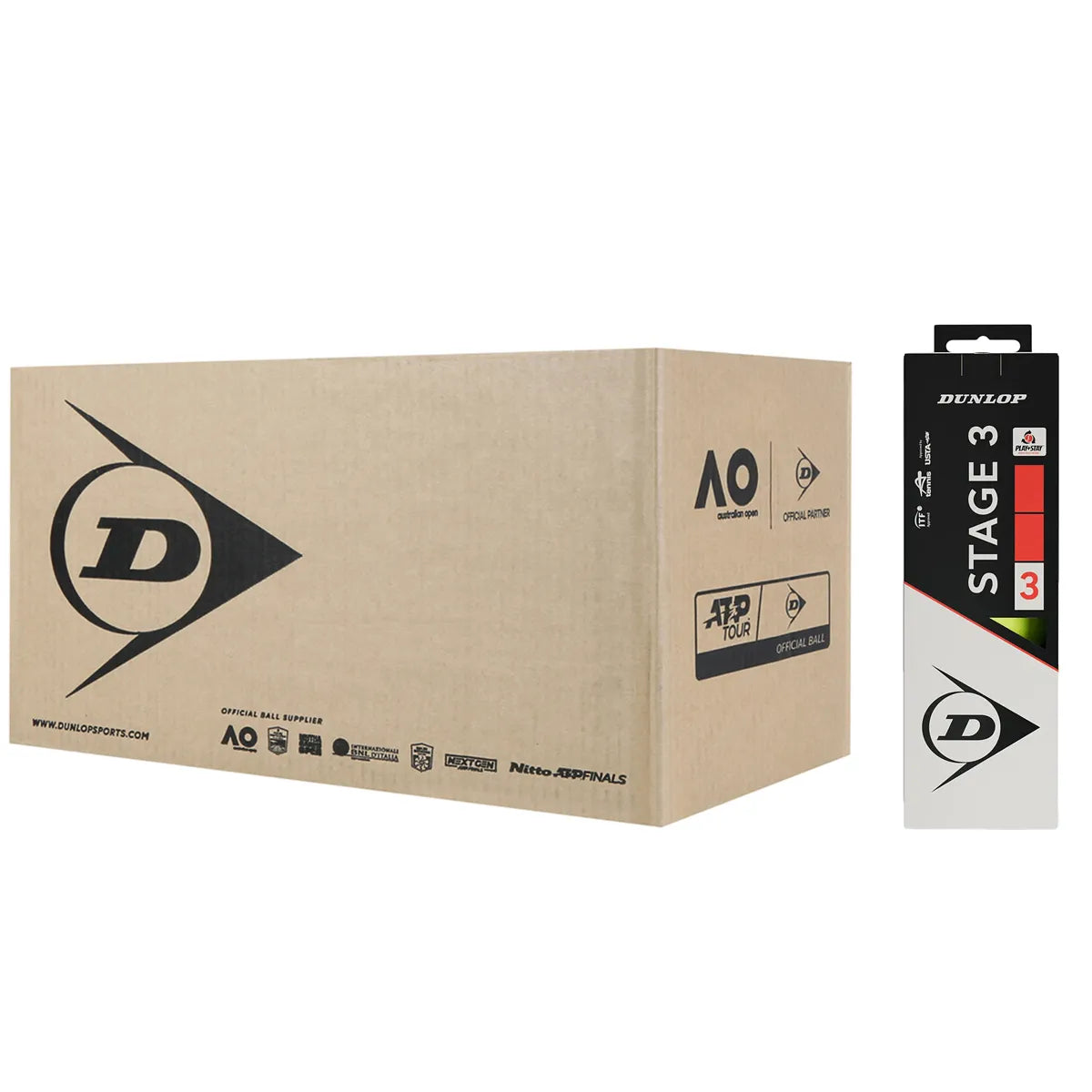 CAJA DE 24 BOLSAS DE 3 PELOTAS DUNLOP MINI TENIS ETAPA 3