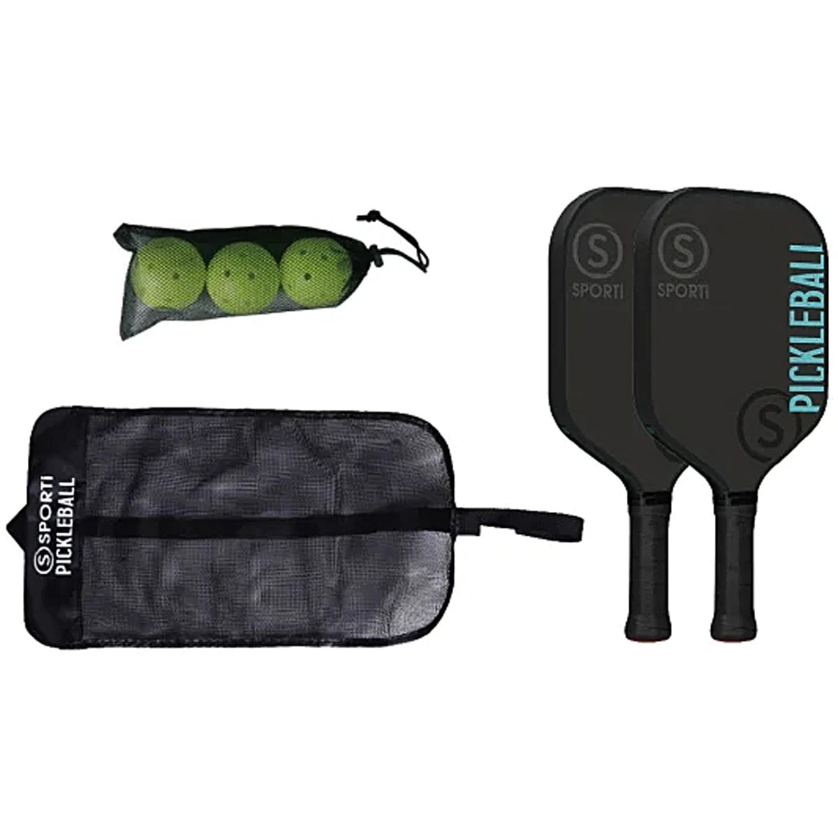 KIT PICKLEBALL MADERA INDOOR: 2 RAQUETAS + 3 PELOTAS + 1 BOLSA DE TRANSPORTE