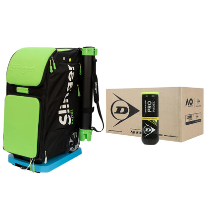 PACK SLINGER PADEL + CAJA DE 24 TUBOS DUNLOP PRO PADEL