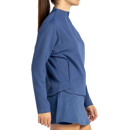 SUDADERA BULLPADEL MUJER PURECOLOR CULLE 1/2 CREMALLERA