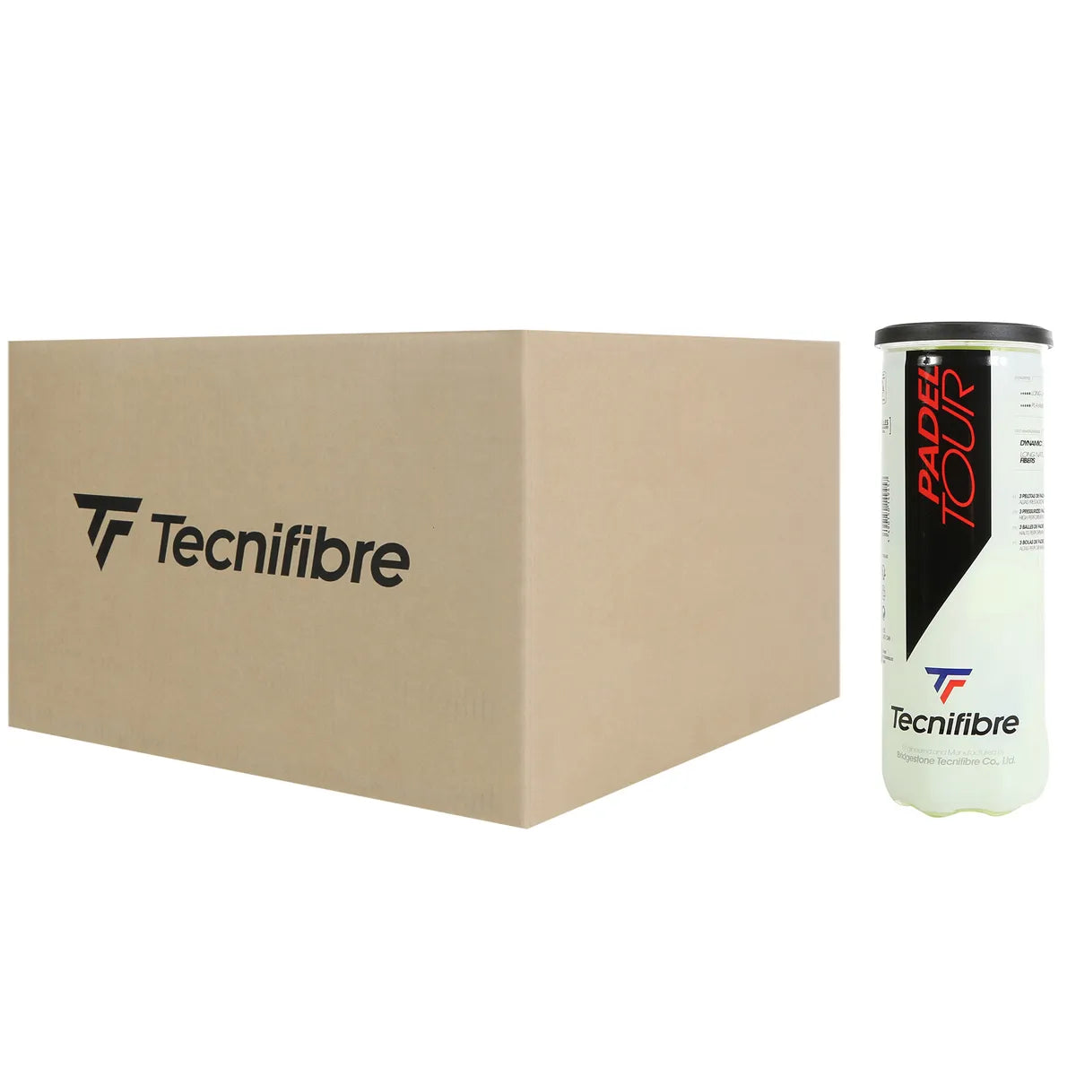 CAJA DE 24 TUBOS DE 3 PELOTAS DE PÁDEL TECNIFIBRE TOUR