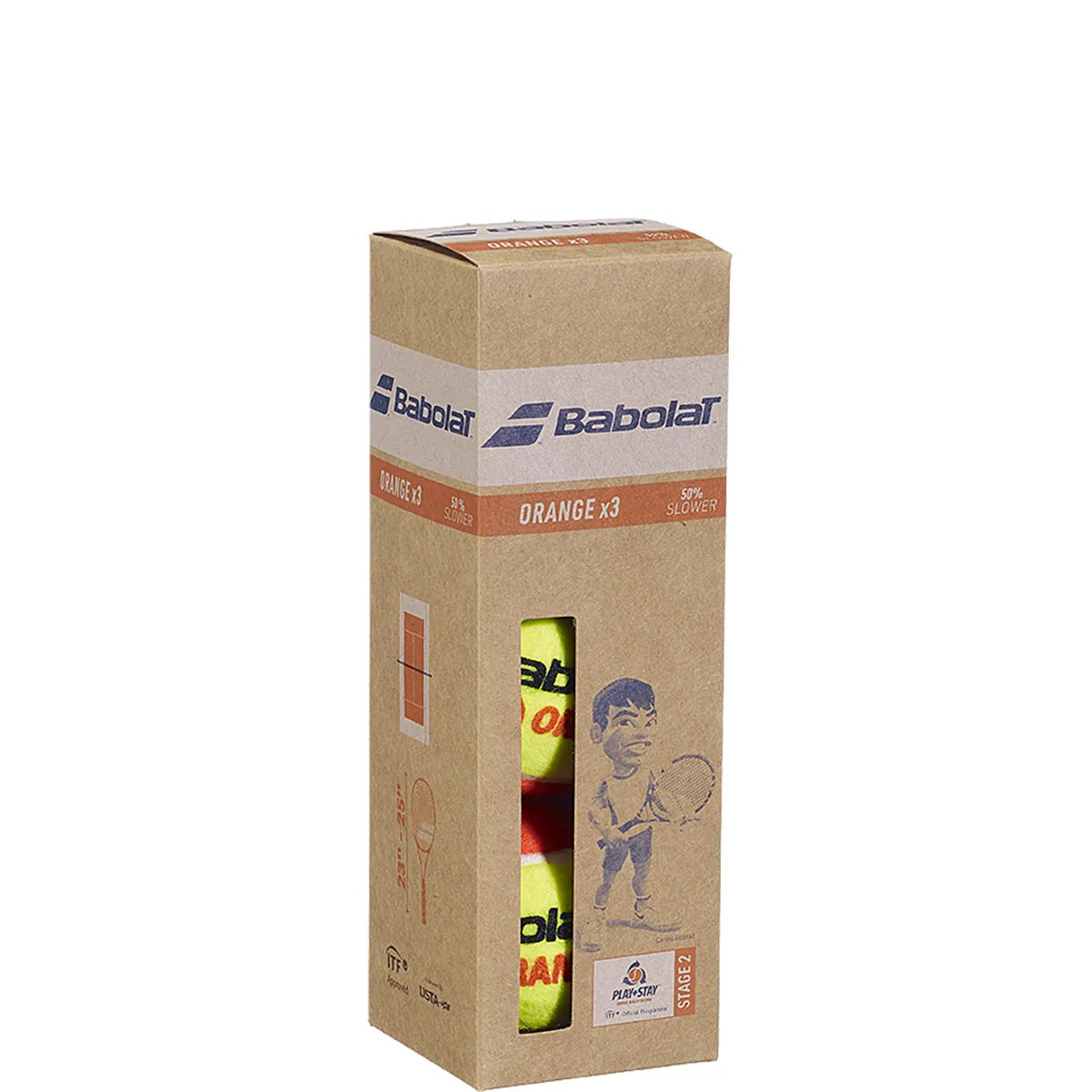 TUBO DE 3 PELOTAS BABOLAT NARANJA