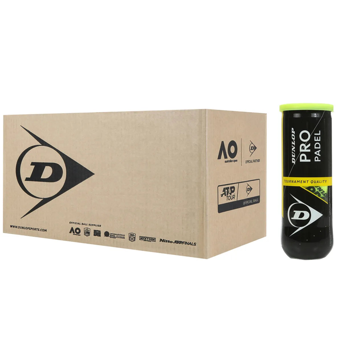 PACK SLINGER PADEL + CAJA DE 24 TUBOS DUNLOP PRO PADEL