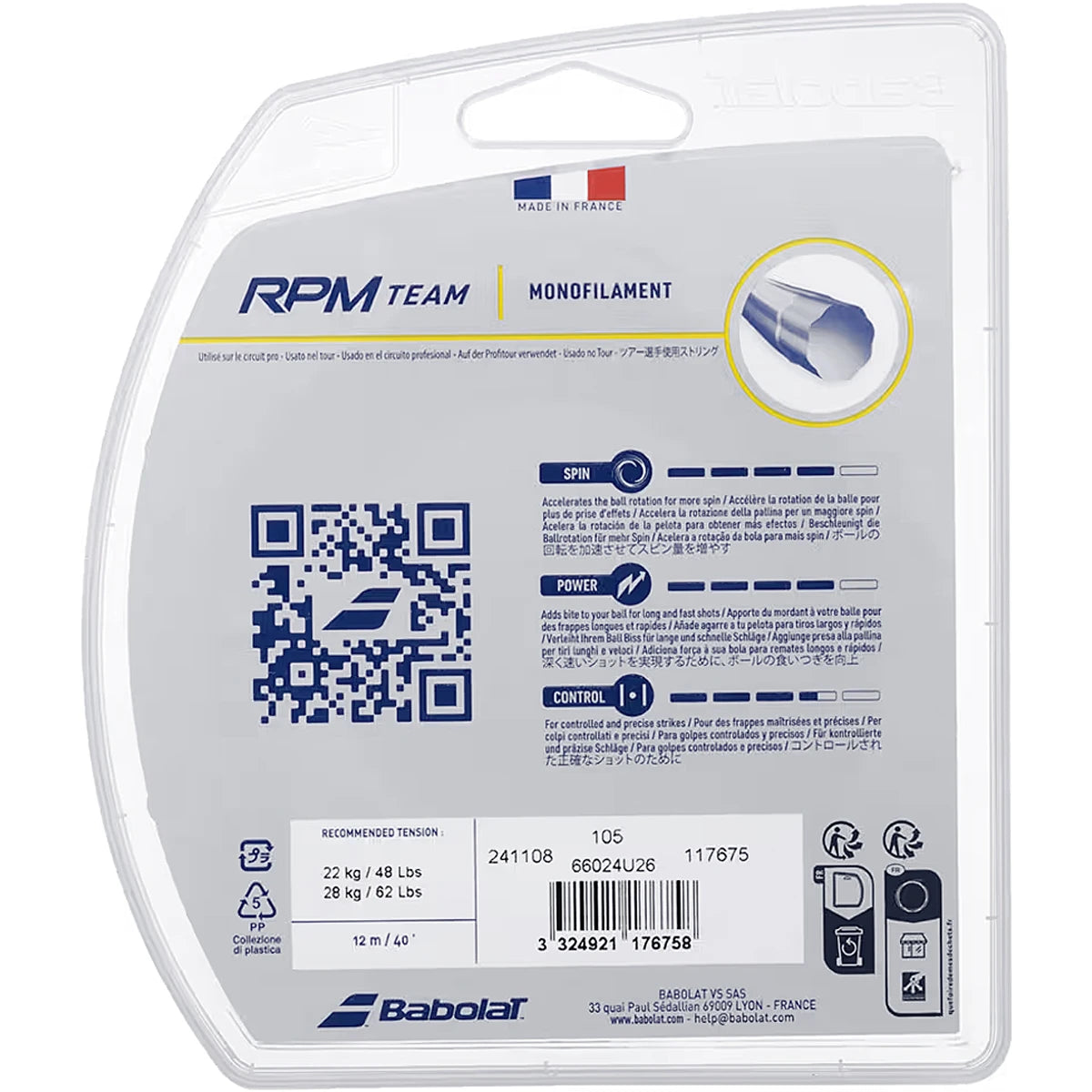 CORDAJE BABOLAT RPM TEAM (12 METROS)