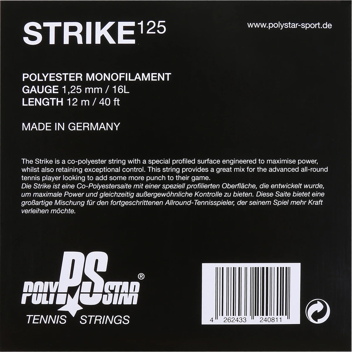 CORDAJE POLYSTAR STRIKE (12 METROS)