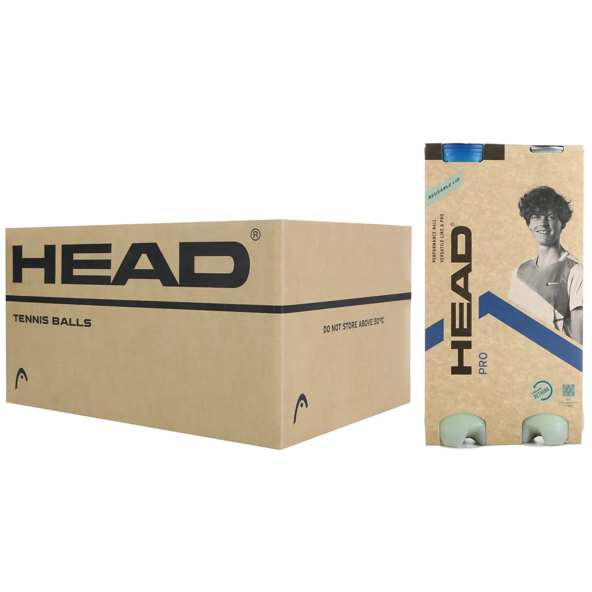 CAJA DE 18 BIPACKS DE 4 PELOTAS HEAD PRO